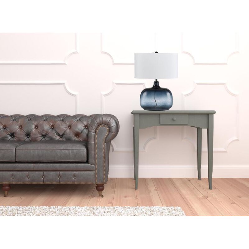 Hivvago 24" Dark Blue Glass Table Lamp With White Novelty Shade