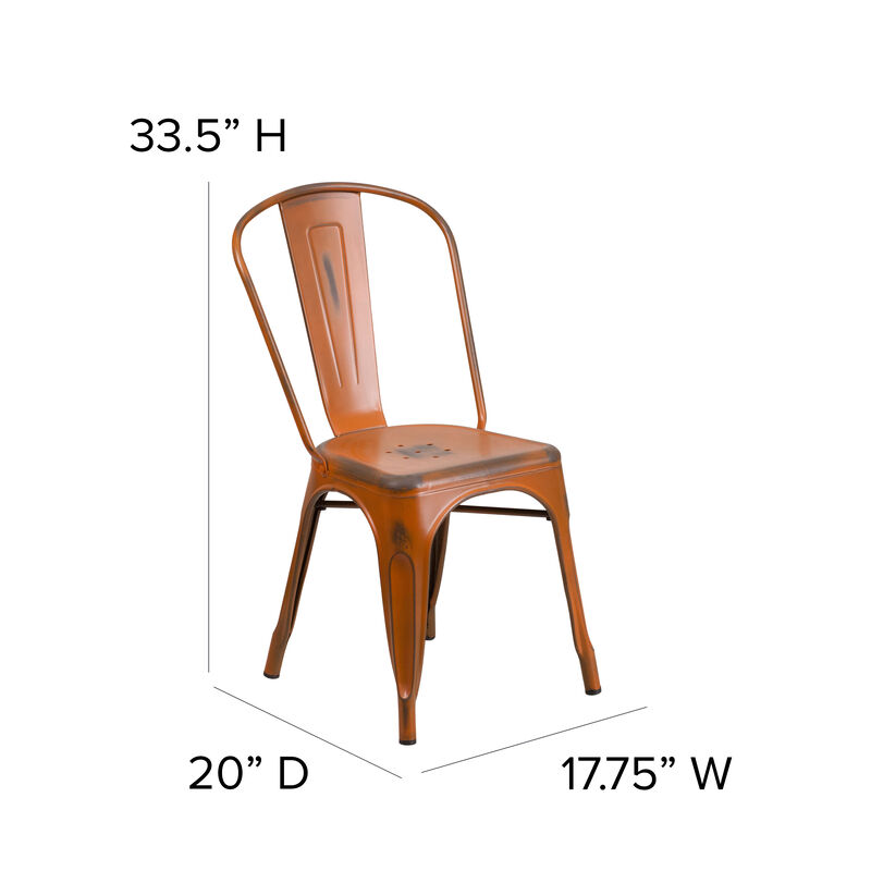 Distressed Copper Metal Chair image number 5