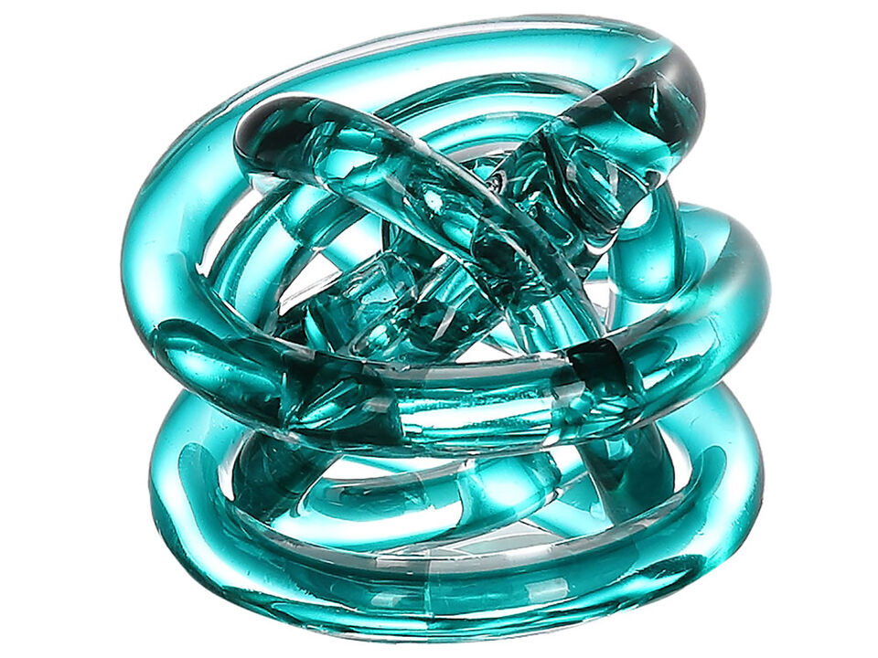 Hand Blown Infinity Knot Sommerso Art Orbit Glass Ball