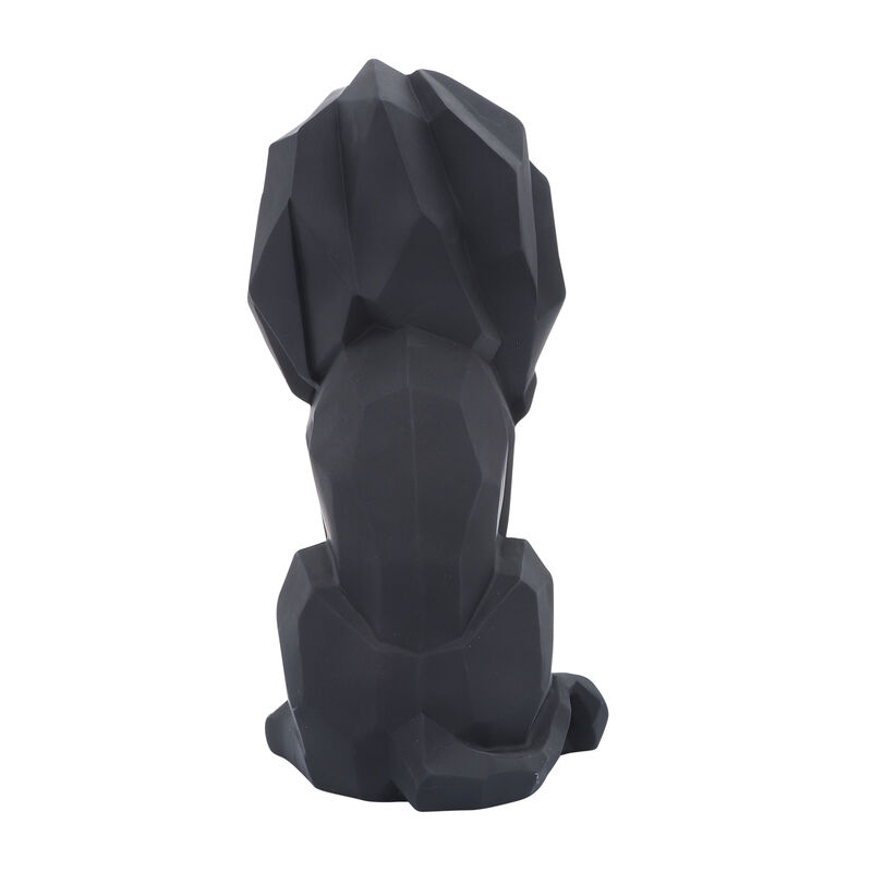 Resin 11"h Sitting Lion, Black image number 4