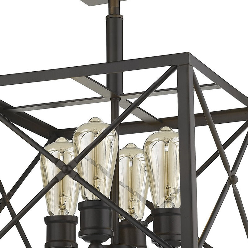 Hivvago Brooklyn 4-Light Oil-Rubbed Bronze Convertible Pendant