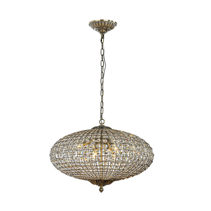 Retro French Handcrafted Bird Cage Crystal Chandelier in Antique Bronze With Vintage for Dining Room