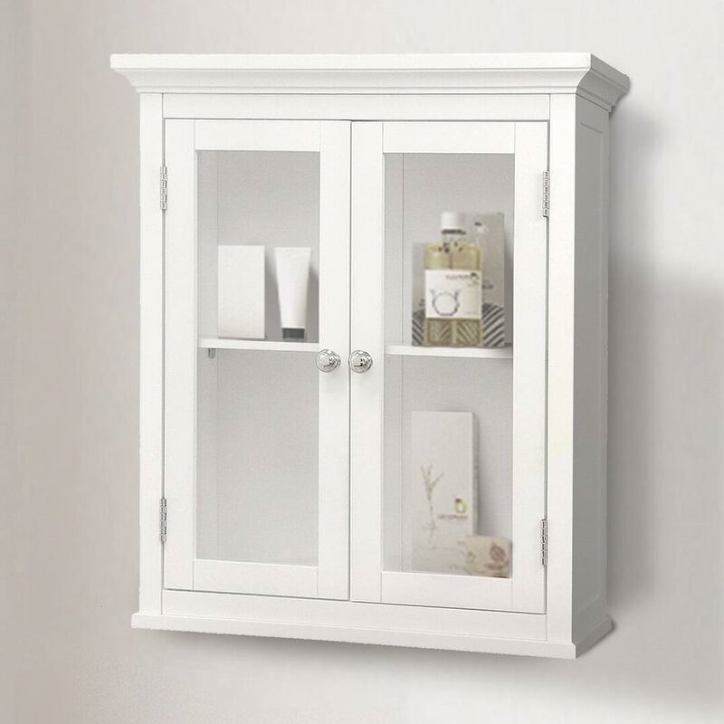 Hivvago Classic 2 Door Bathroom Wall Cabinet in White Finish