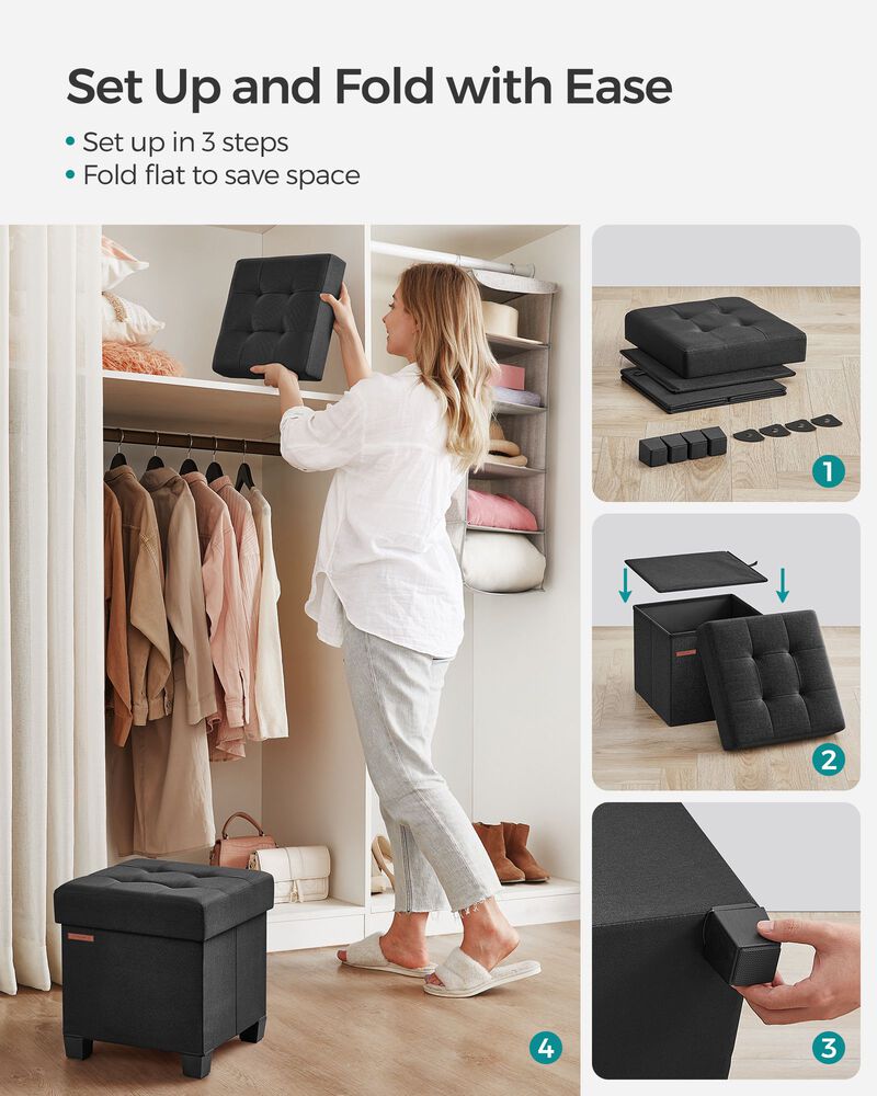 Mini Footstool Ottoman with Legs &ndash; Padded Small Footrest for Comfort and Style in Any Room