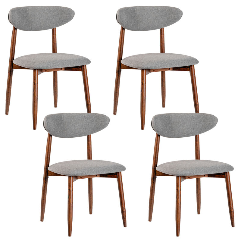 4 Pack Fabric Dining Chairs with Curved Backrests for Kitchen and Dining Room image number 0