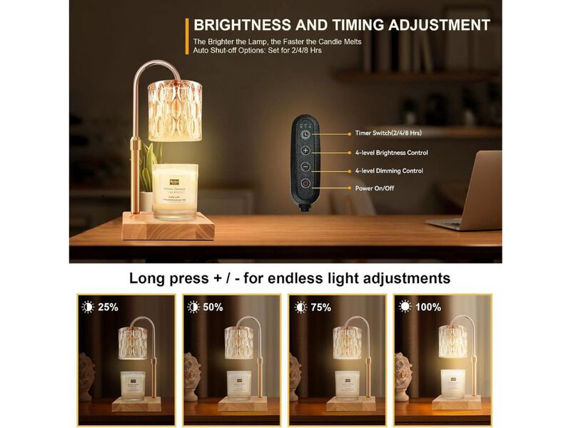 Candle Warmer Lamp with Timer Dimmer Adjustable Height Wax Melt Lamp image number 1