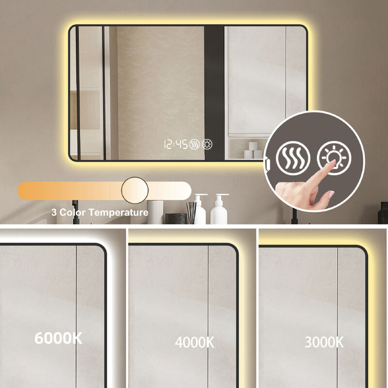 ELEMENT ACE Advanced LED Bathroom Mirror with Smart Display Features image number 6