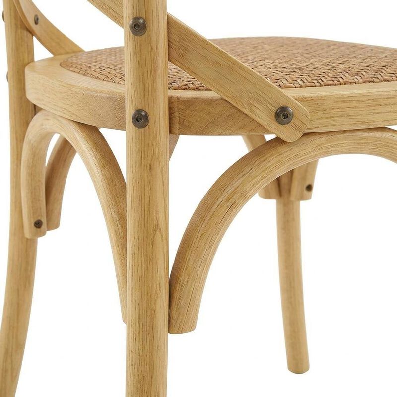Wooden Dining Side Chairs for Dining Room, Natural, Set of 4 image number 7