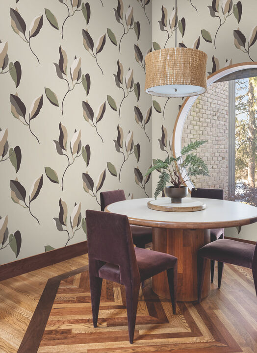 Brushwork Branches Violet Wallpaper