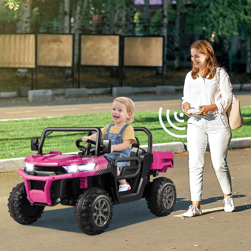 Kids 24V Electric Ride On Car with Dump Bed and Remote Control image number 4