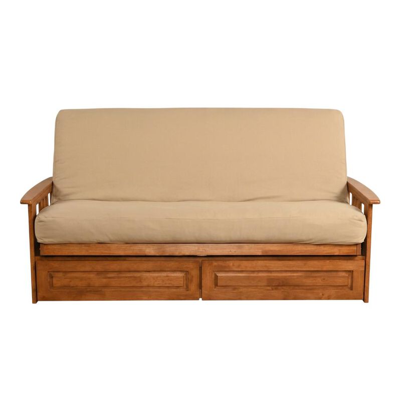 Phoenix Frame-Barbados Finish-Linen Stone Mattress-Storage Drawers image number 0