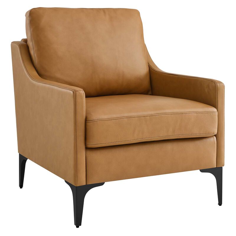Corland Leather Armchair Brown image number 2
