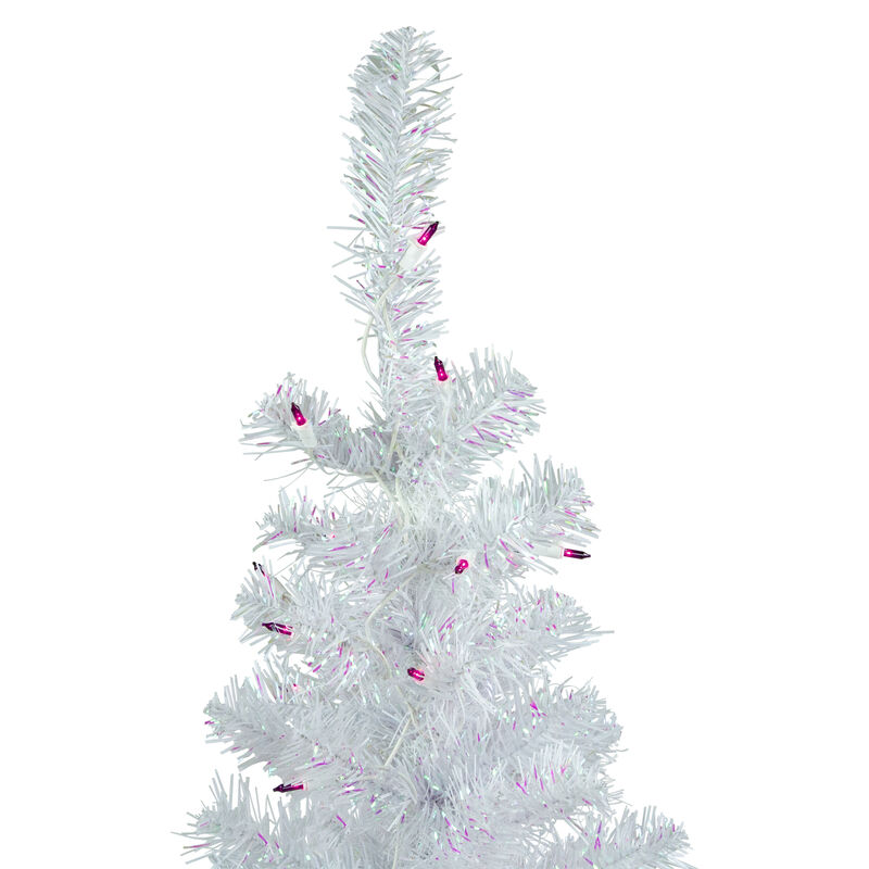 3' Pre-lit Rockport White Pine Artificial Christmas Tree  Purple Lights image number 2