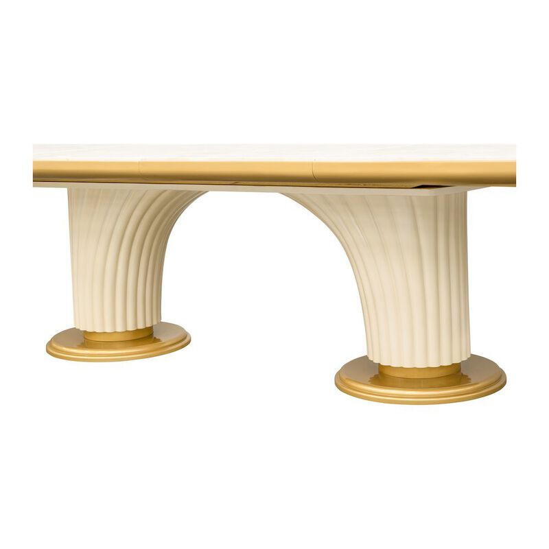 Michael Amini Scotts Square Oval Dining Table - Light Champagne image number 5
