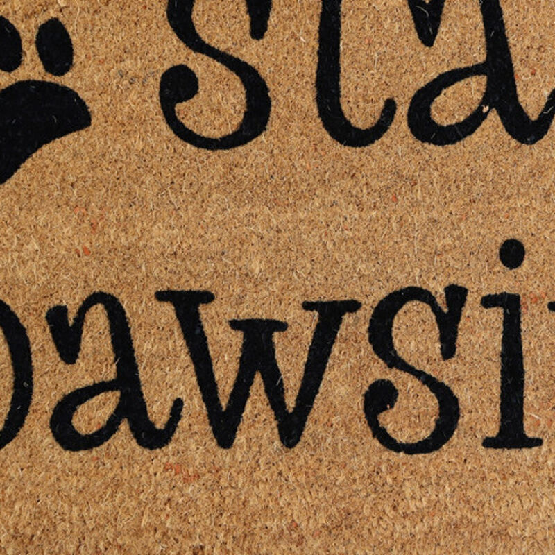 HomeRoots 18" X 30" Beige and Black Coir Outdoor Door Mat image number 2