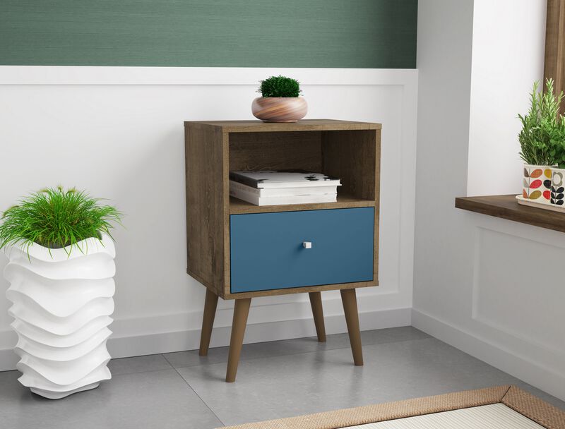 Liberty 1.0 Nightstand in Brown and Blue