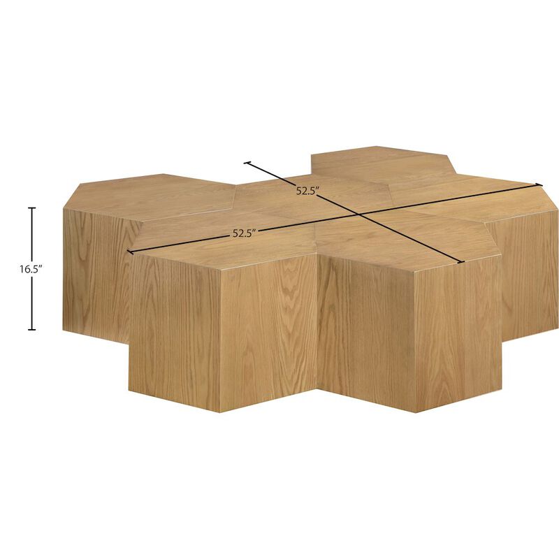 Meridian Furniture Eternal Natural Oak Wood 6pc. Modular Coffee Table