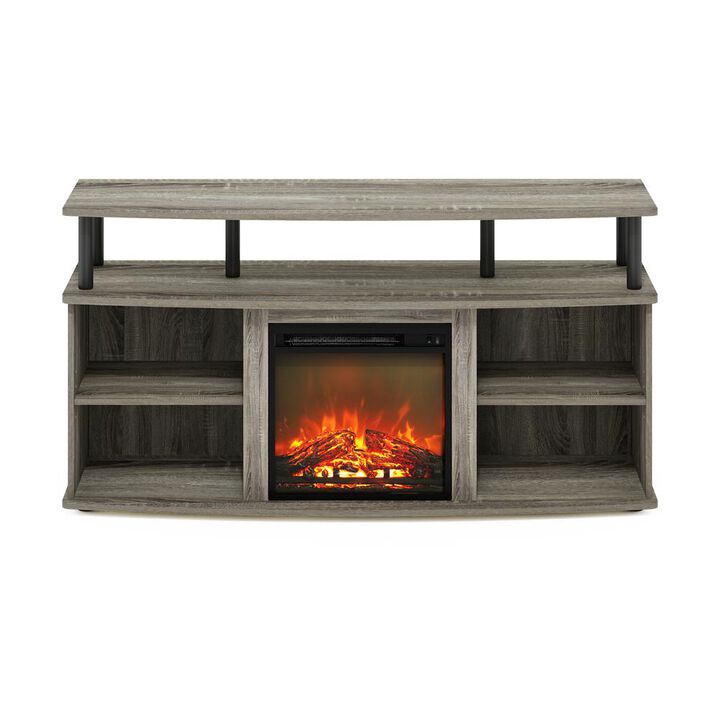 Open Shelving Storage Fireplace Entertainment Center for TV up to 55 Inch