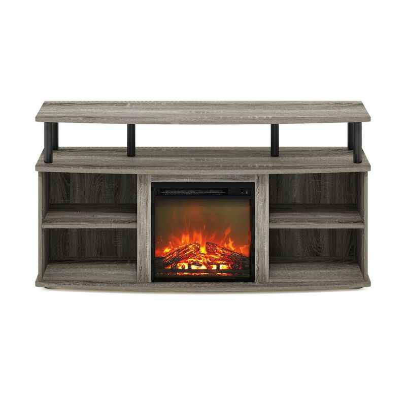 Open Shelving Storage Fireplace Entertainment Center for TV up to 55 Inch