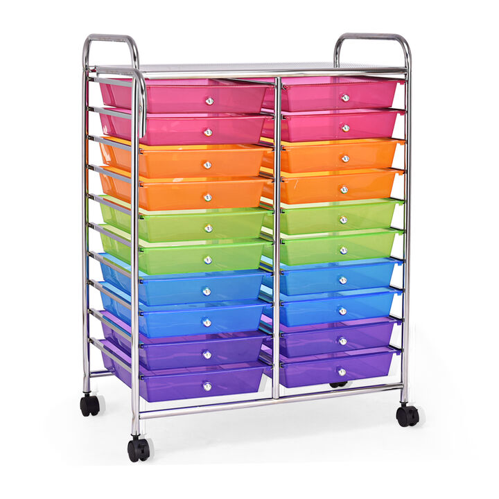 20-Drawer Rolling Utility Cart – Ideal Studio Storage Solution