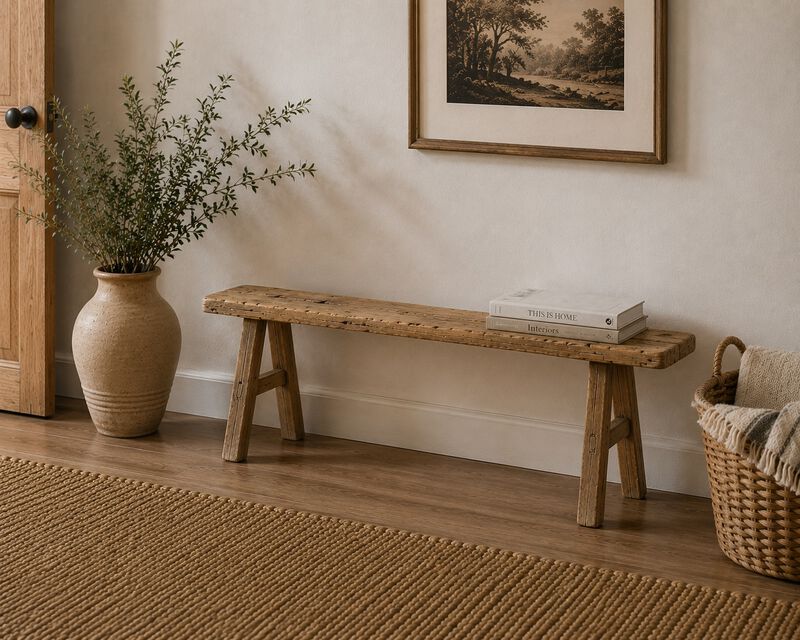 Vintage Reclaimed Wood Accent Bench in Natural image number 1