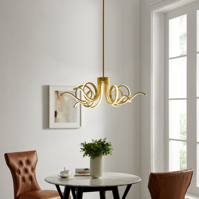 Magnolia Chandelier Black Metal Integrated LED Dimmable