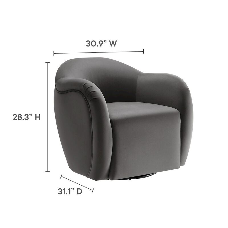 Compose Performance Velvet Swivel Armchair image number 1
