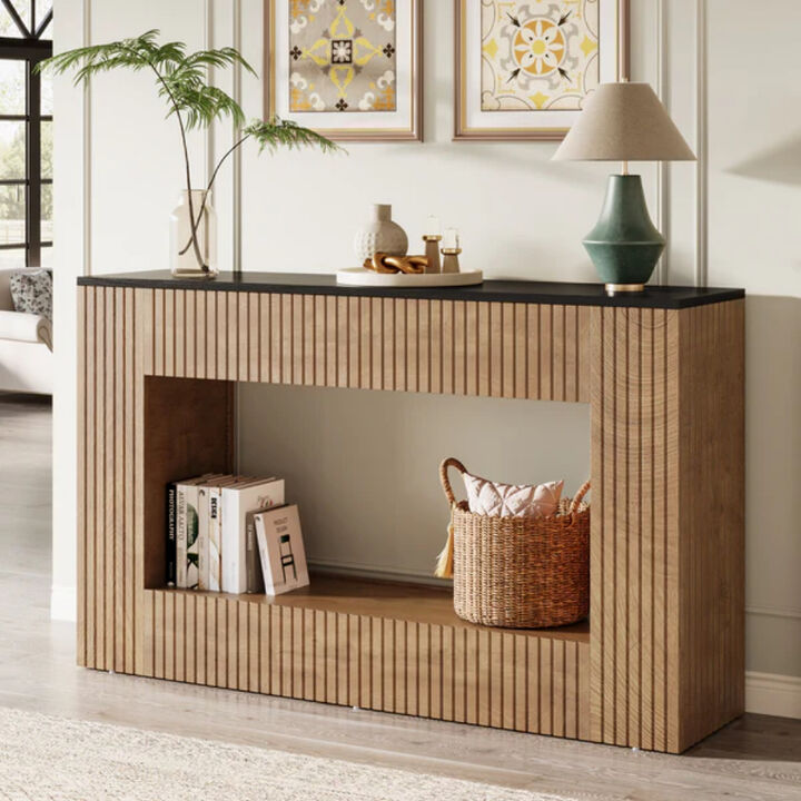 Wooden Entryway Console Table, Sofa Table with Storage