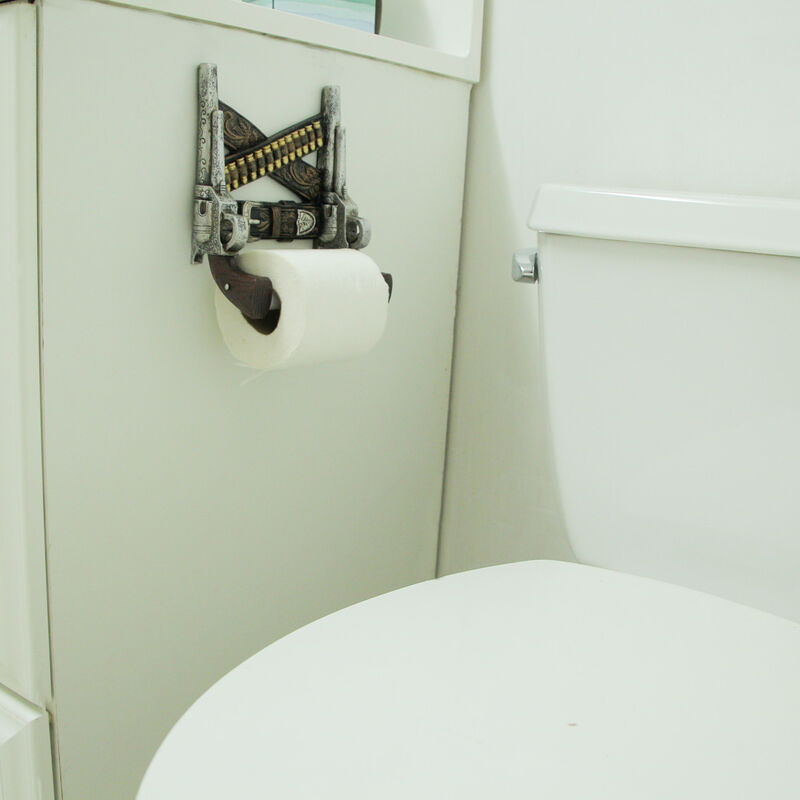 Wild West Gunslinger Holster Toilet Paper Holder Double Pistol Western Cowboy image number 5