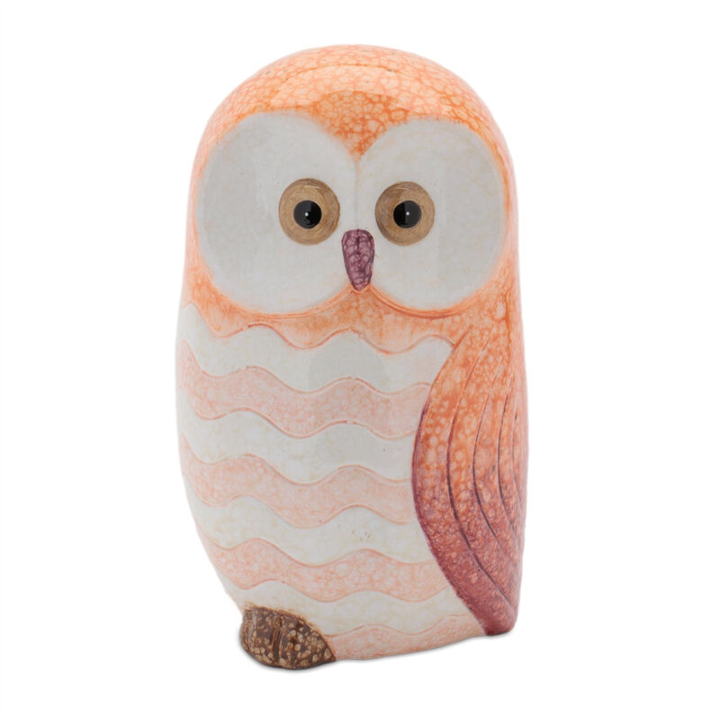 HomeRoots Set of Three Pink And Beige Terracotta Owl Figurines image number 5