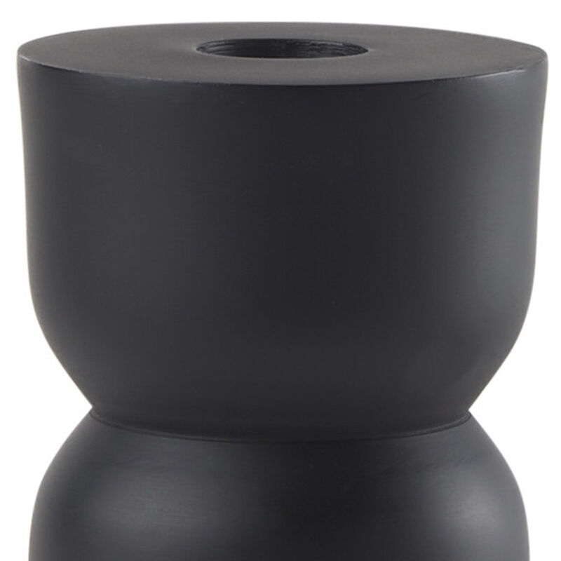 HomeRoots 8" Black Metal Tabletop Taper Candle Holder