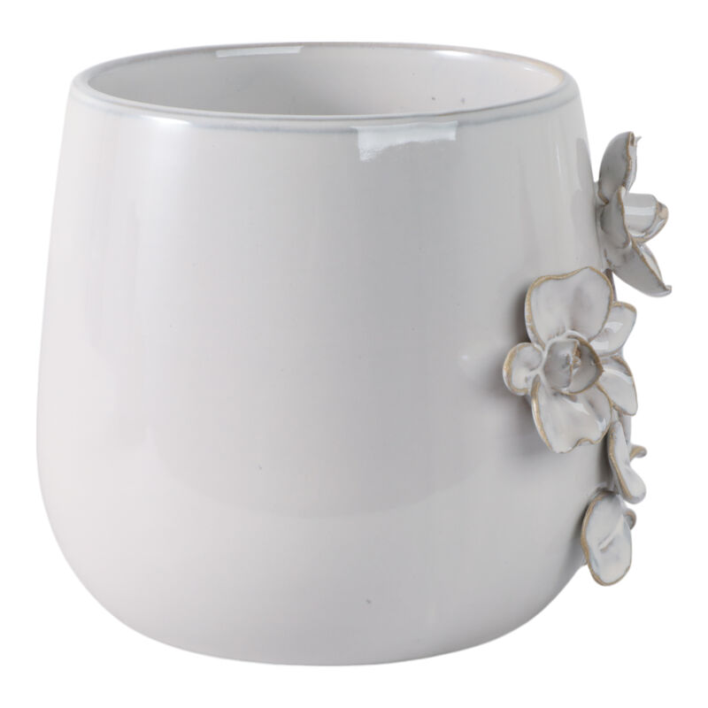 7" Flower Applique Planter image number 2