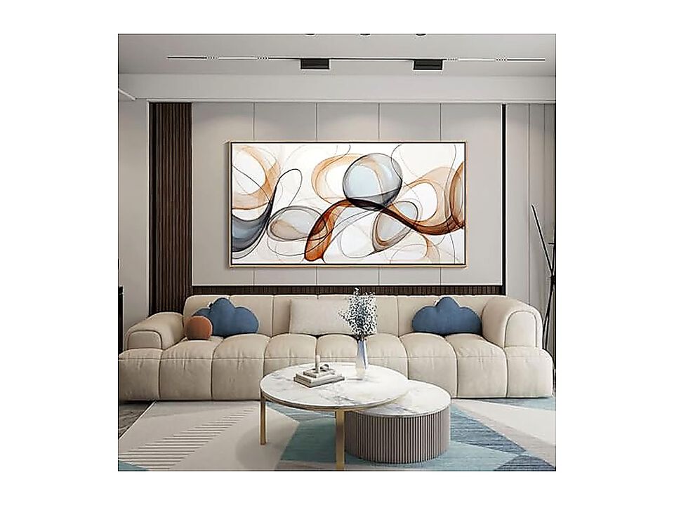 Modern Abstract Wall Art Deep Spiritualism White Brown Canvas Living Room Office