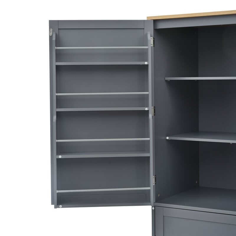 Merax High Freestanding Kitchen Pantry Storage Cabinet