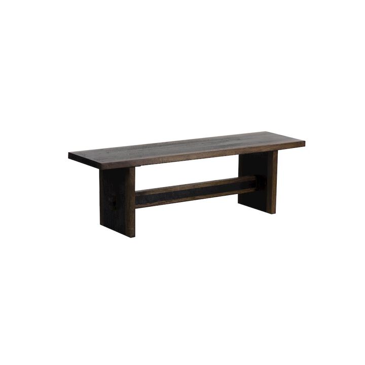 Porter Designs Udo Solid Wood Dining Bench, Black