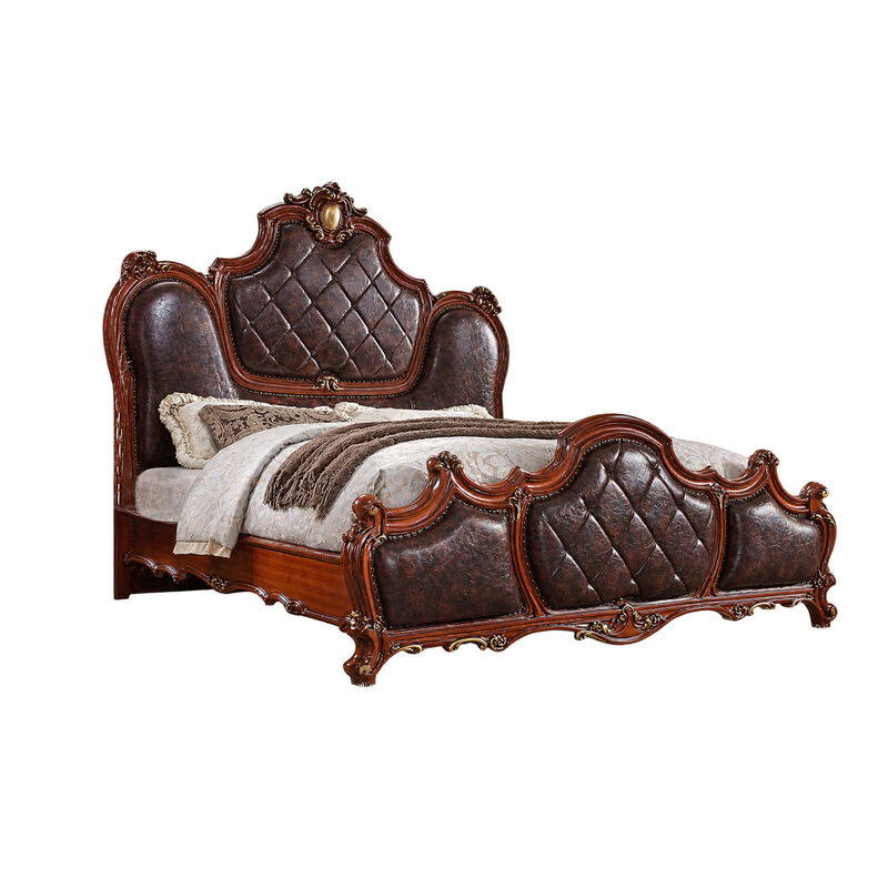 3pc King Bedroom Set, Brown, 2 Nightstands image number 4