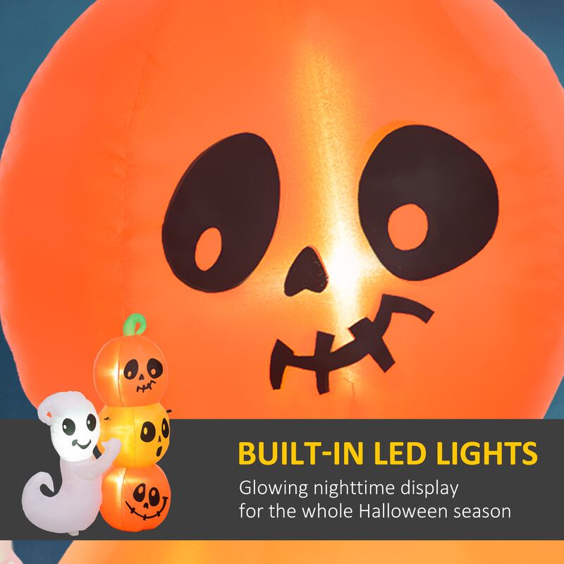 5ft Halloween Inflatable Ghost with Pumpkin Lighted Waterproof Outdoor Yard Decoration with LED Lights image number 3