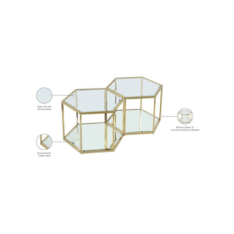 Meridian Furniture Sei Brushed Gold Coffee Table