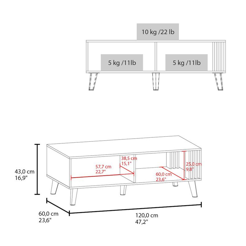 Lenoir Coffee Table, 1 Door, 1 Shelf, Black / Natural Oak