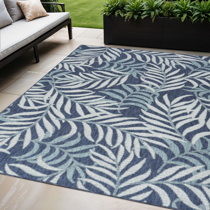 HomeRoots Palm Leaf Indoor Outdoor Area Rug