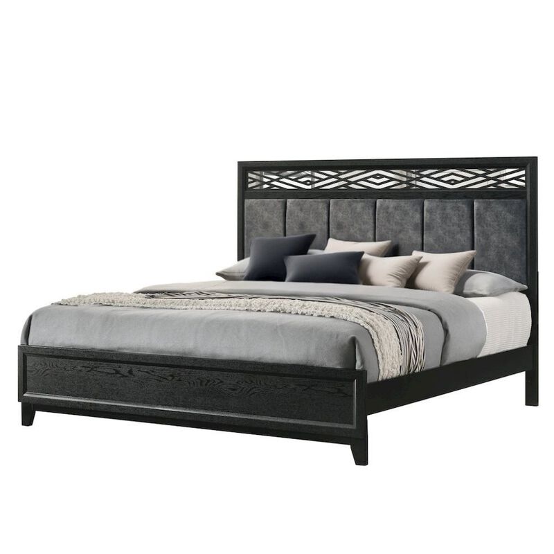 Elegant Black Queen Bed Frame with Headboard &ndash; Solid Rubberwood Design image number 4