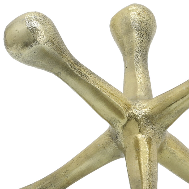 Gold Metal Jacks Sculpture 9" image number 5