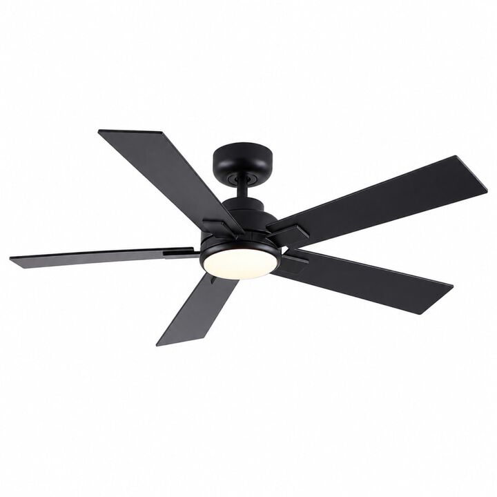 ELEMENT ACE Modern 52 Inch Reversible Ceiling Fan with Integrated Dimmable LED Light, Quiet DC Motor and Remote Control