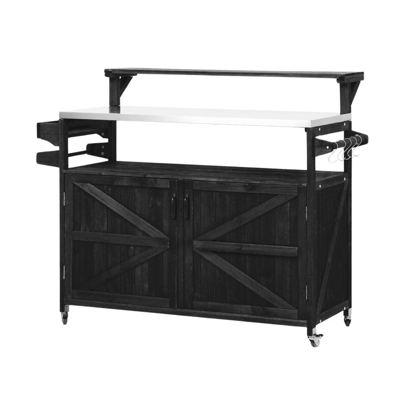 ELEMENT ACE Outdoor Kitchen Island with Raised Shelf and Stainless Steel Top image number 0