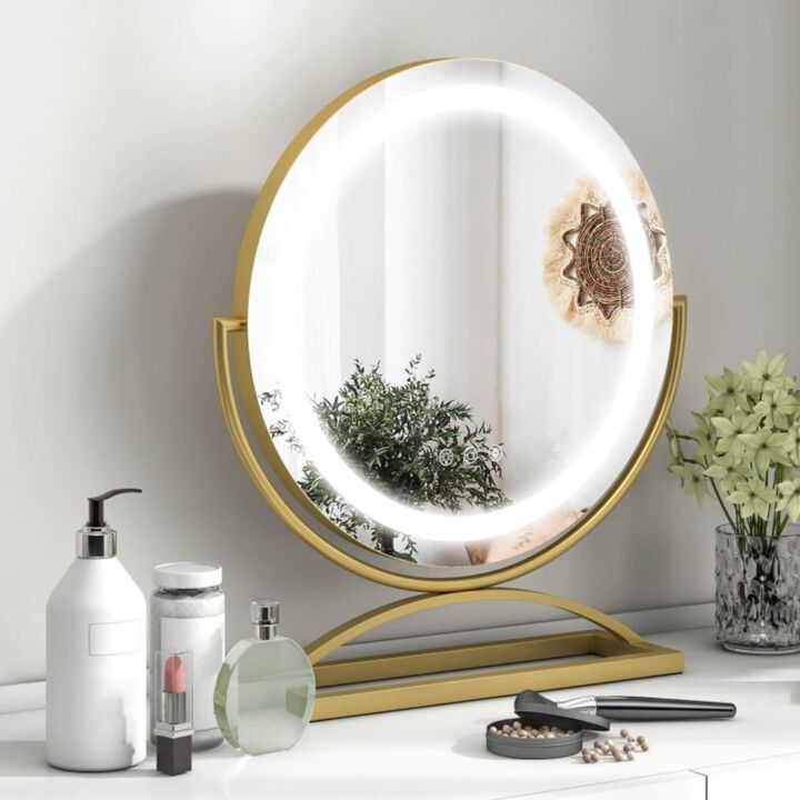 Hivvago 16 Inch Round Makeup Vanity Mirror with 3 Color Dimmable LED Lighting