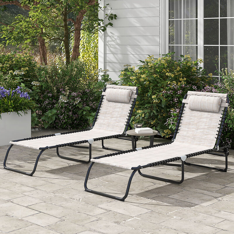 Hivvago 2 Adjustable Folding Chaise Lounge Chairs image number 1