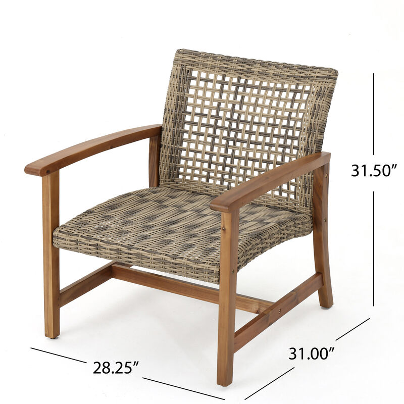 Merax 2 Pieces Outdoor Wicker Club Chairs Set