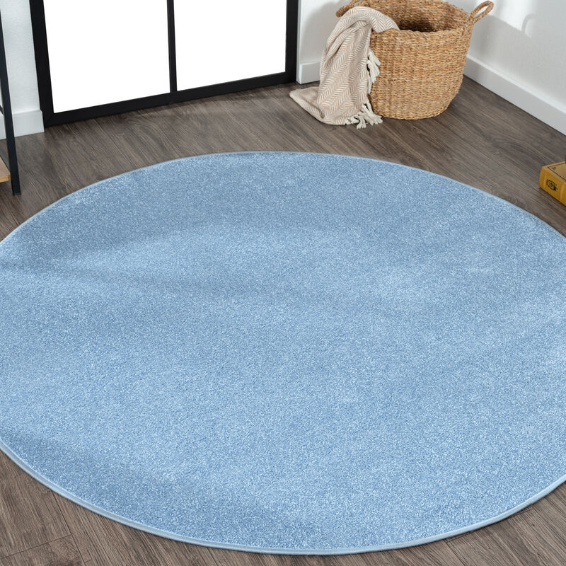 Haze Solid Low Pile Round Area Rug