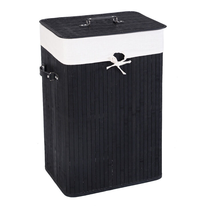 Wicker Laundry Hamper Rectangle with Handles and Lid