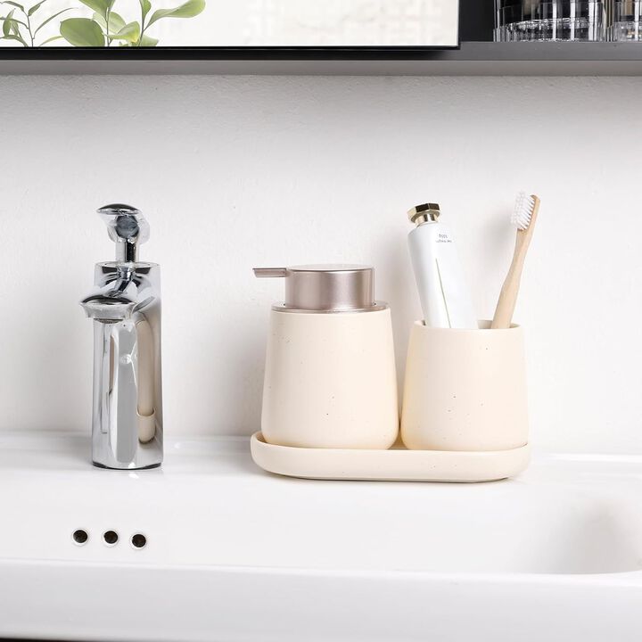 Modern 3-Piece Foaming Bathroom Set Recycled Eco-Clay